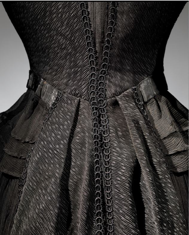 Mourning Dress (Detail), 1902-1904 Black silk crape, black chiffon, black taffeta The Metropolitan Museum of Art, Gift of The New York Historical Society, 1979; (1979.346.93b, c) Photo: © The Metropolitan Museum of Art, by Karin L. Willis