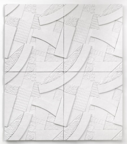 15. Ruby Sky Stiler Large Relief #1, 2014 Hydrocal plaster 54 x 46 1/2 inches Courtesy of Nicelle Beauchene